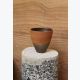 Tasse à café en grès enfumé - ton brun