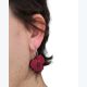 Boucles d’oreilles créoles en cuir rouge coquelicot gravé au laser – acier inox hypoallergénique