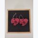 Boucles d’oreilles créoles en cuir rouge coquelicot gravé au laser – acier inox hypoallergénique