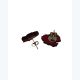 Boucles d’oreilles puces en cuir rouge coquelicot gravé au laser – acier inox hypoallergénique