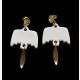 Boucles d’oreilles oiseaux en porcelaine blanche