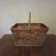 Panier rectangulaire en osier brut, entrelacs