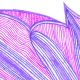 Cœur violet, dessin au stylo