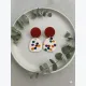 Boucles d'oreilles légères argile polymère, Bijou texture tissu acier inoxydable, Cadeau femme original pois multicolores