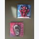 Lot de deux peinture toiles : diable et tête de mort