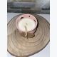 Bougie artisanale rose et blanche