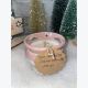 Bougie artisanale rose et blanche