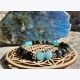 Bracelet en labradorite, amazonite et obsidienne