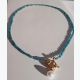Collier en pierres naturelles d'apatite et en perle de nacre