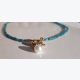 Collier en pierres naturelles d'apatite et en perle de nacre