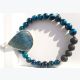 Bracelet en oeil de tigre bleu et lave