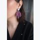 Boucles d’oreilles pendantes – Feuilles pailletées multicolores