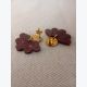 Boucles d'oreilles florales pendantes - Bordeaux