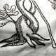 Broderie noire en soie et fil d'or - Persistances